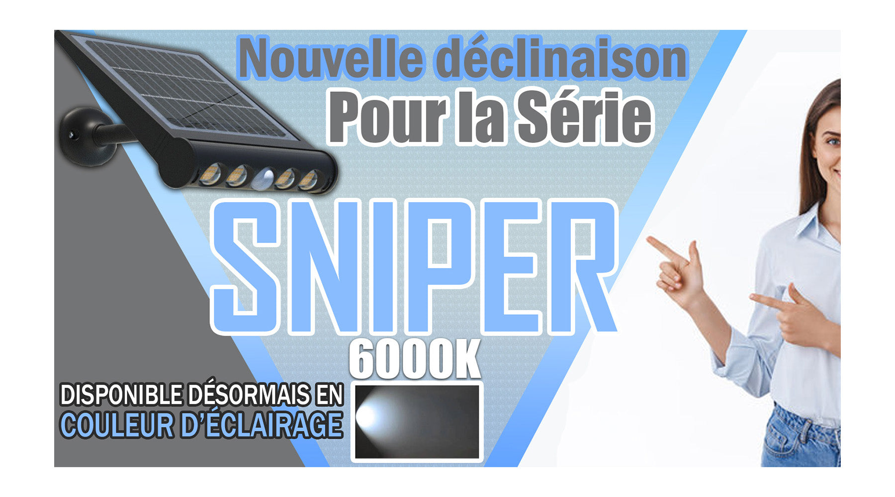 [NOUVELLE DÉCLINAISON] Projecteur / Lampe de sécurité solaire LED multifonctionnelle - Série SNIPER