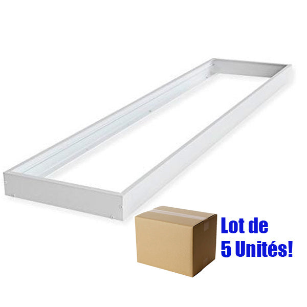 Lot de 5x Modules d'encastrement plafonds 30 x 120cm couleur Blanc - Pour Dalles LED série AMBITION