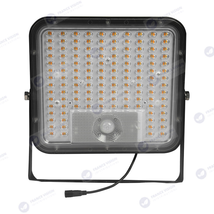 Projecteur LED solaire - Série SECURITY 600 - 600 Watts - 9600 Lumens - Angle 120*60° - IP65 - Lampe 26 x 25 x 6 cm - Panneau solaire MONOCRISTALLIN 37 x 26 x 2 cm - Avec détecteur de mouvement - Télécommande - 4000k/6000k - Garantie 3 ans