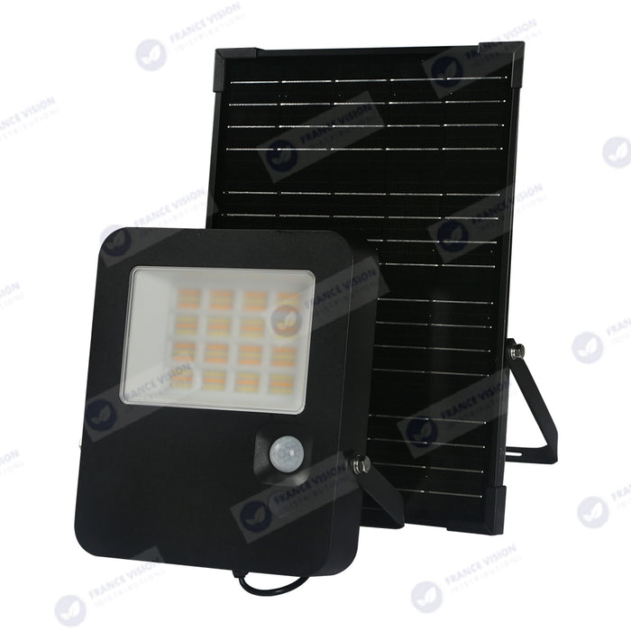 Lot de 8x Projecteurs LED solaires - Série SECURITY V3 - 300 Watts - 4800 Lumens - Angle 100*85° - Lampe 24 x 20 x 4 cm - Panneau solaire MONOCRISTALLIN 37 x 26 x 2 cm - Avec détecteur de mouvement - Télécommande - 3000k/4000k/6000k - Garantie 3 ans