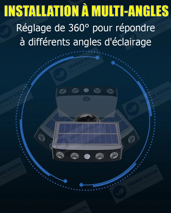 Lot de 20x Projecteurs / Lampes de sécurité solaire LED multifonctionnelles - Série HYPNOSE - Rendu lumineux 80 Watts - 600 Lumens - Multi angles d'installation 360° - IP65 - 14 x 11 x 3 cm - Détecteur de mouvement - 3 Modes - Modèle blanc - 6000k