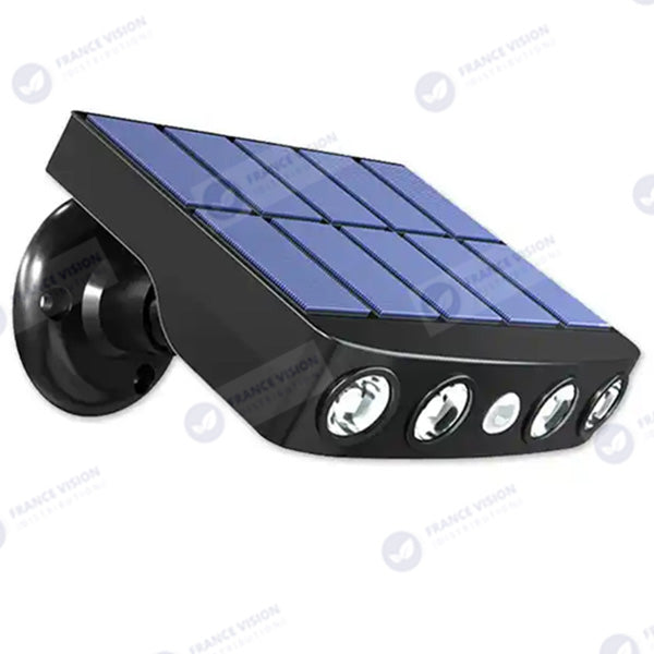 Lot de 20x Projecteurs / Lampes de sécurité solaire LED multifonctionnelles - Série HYPNOSE - Rendu lumineux 80 Watts - 600 Lumens - Multi angles d'installation 360° - IP65 - 14 x 11 x 3 cm - Détecteur de mouvement - 3 Modes - Modèle noir - 6000k