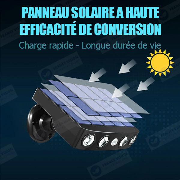 Lot de 20x Projecteurs / Lampes de sécurité solaire LED multifonctionnelles - Série HYPNOSE - Rendu lumineux 80 Watts - 600 Lumens - Multi angles d'installation 360° - IP65 - 14 x 11 x 3 cm - Détecteur de mouvement - 3 Modes - Modèle noir - 6000k