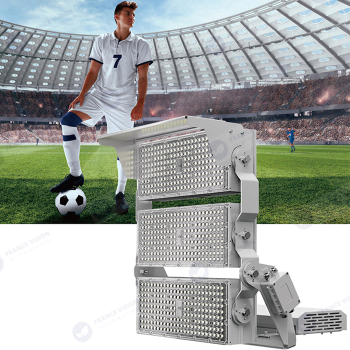 Lot de 4x Projecteurs hautes puissances LED de stade filaire - Série EVOLUTION V2 - 600 Watts - 102 000 Lumens - 170 Lumens/Watt - Angle 20° / 30° / 60° / 90° / MBP20 / MLP30 / MBP45 / MBP70 au choix - IP66 - IK08 - 3000K à 6500K - Garantie 5 ans