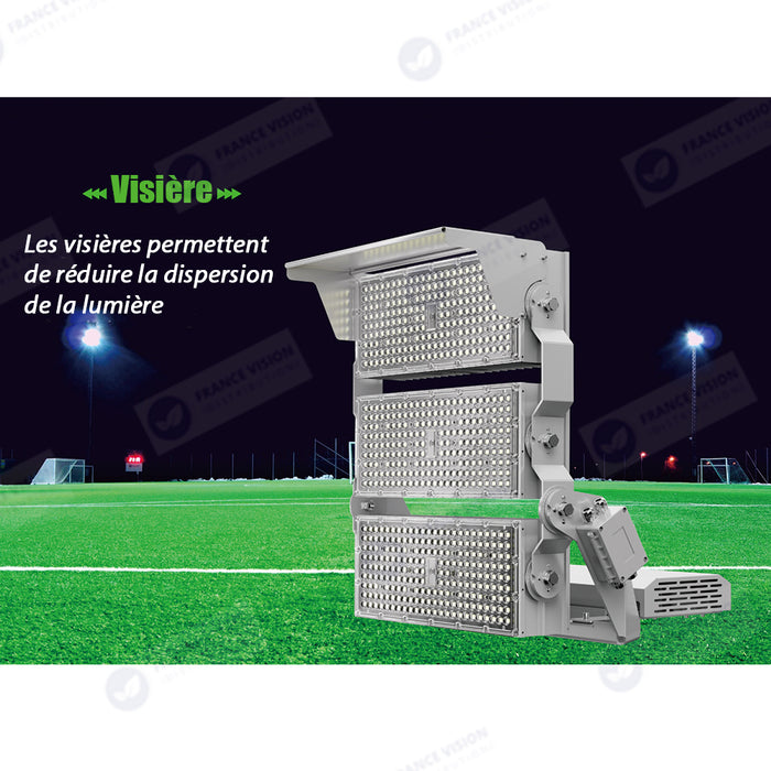 Lot de 4x Projecteurs hautes puissances LED de stade filaire - Série EVOLUTION V2 - 1500 Watts - 240 000 Lumens - 160 Lumens/Watt - Angle 20° / 30° / 60° / 90° / MLP30 / MBP45 au choix - IP66 - IK08 - 3000K à 6500K - Garantie 5 ans