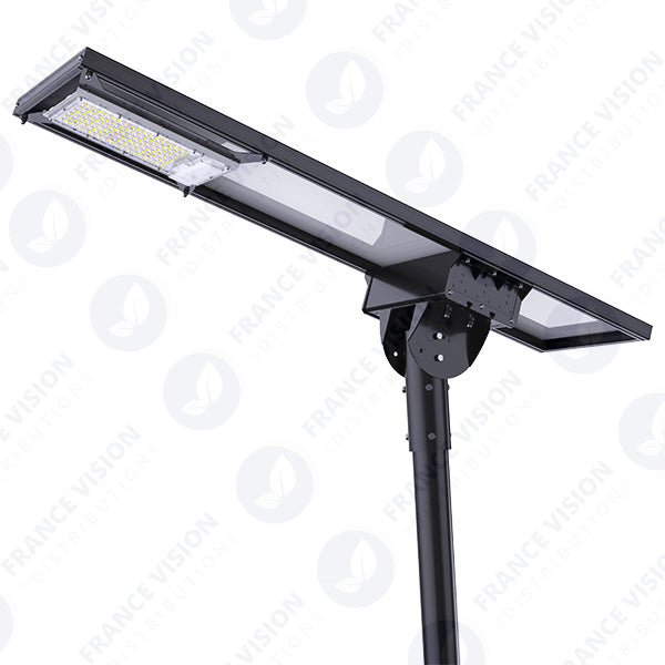 Lampe de rue solaire ajustable - Série DREAM V2 - 1000 Watts - 10 000 Lumens - 133 x 37 x 17 cm - Angle 160*60° - IP65 - Diamètre du tube 76mm - Télécommande - Avec détecteur de mouvement - 6 modes - Garantie 3 ans - 3000k / 4000k / 6000k au choix