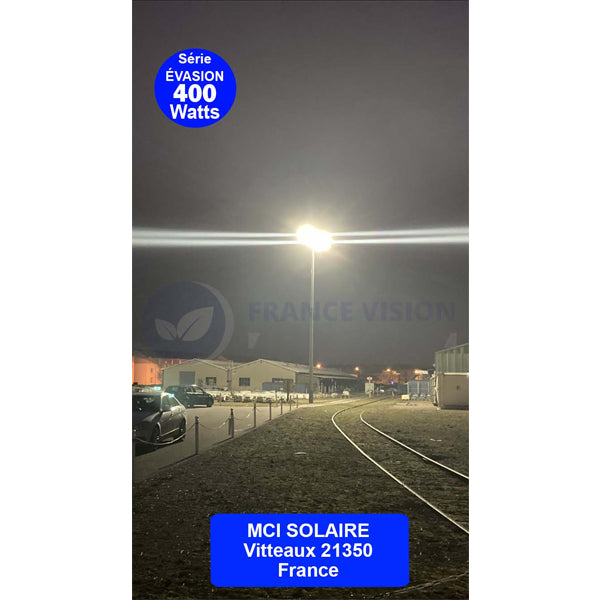 Lot de 4x Projecteurs hautes puissances LED de stade - Série Évasion - 400 Watts - 64 000 Lumens - 160 Lumens/Watt - 529 x 362 x 132 mm - Angle 20° / 40° / 60° / 90° / 140*100° / 120° au choix - IP65 - Rotatif - Garantie 5 ans