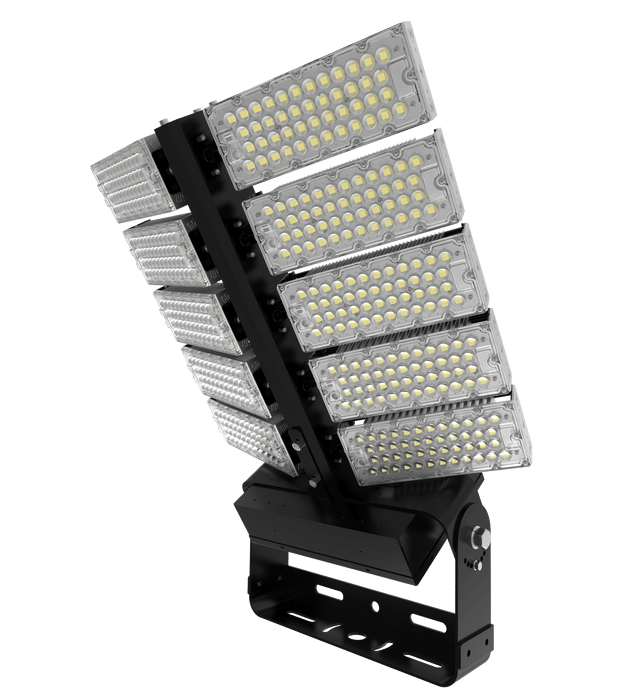 Lot de 4x Projecteurs hautes puissances LED de stade - Série Évasion - 1000 Watts - 160 000 Lumens - 160 Lumens/Watt -   729 x 650 x 132 mm - Angle 20° / 40° / 60° / 90° / 140*100° / 120° au choix - IP65 - Garantie 5 ans